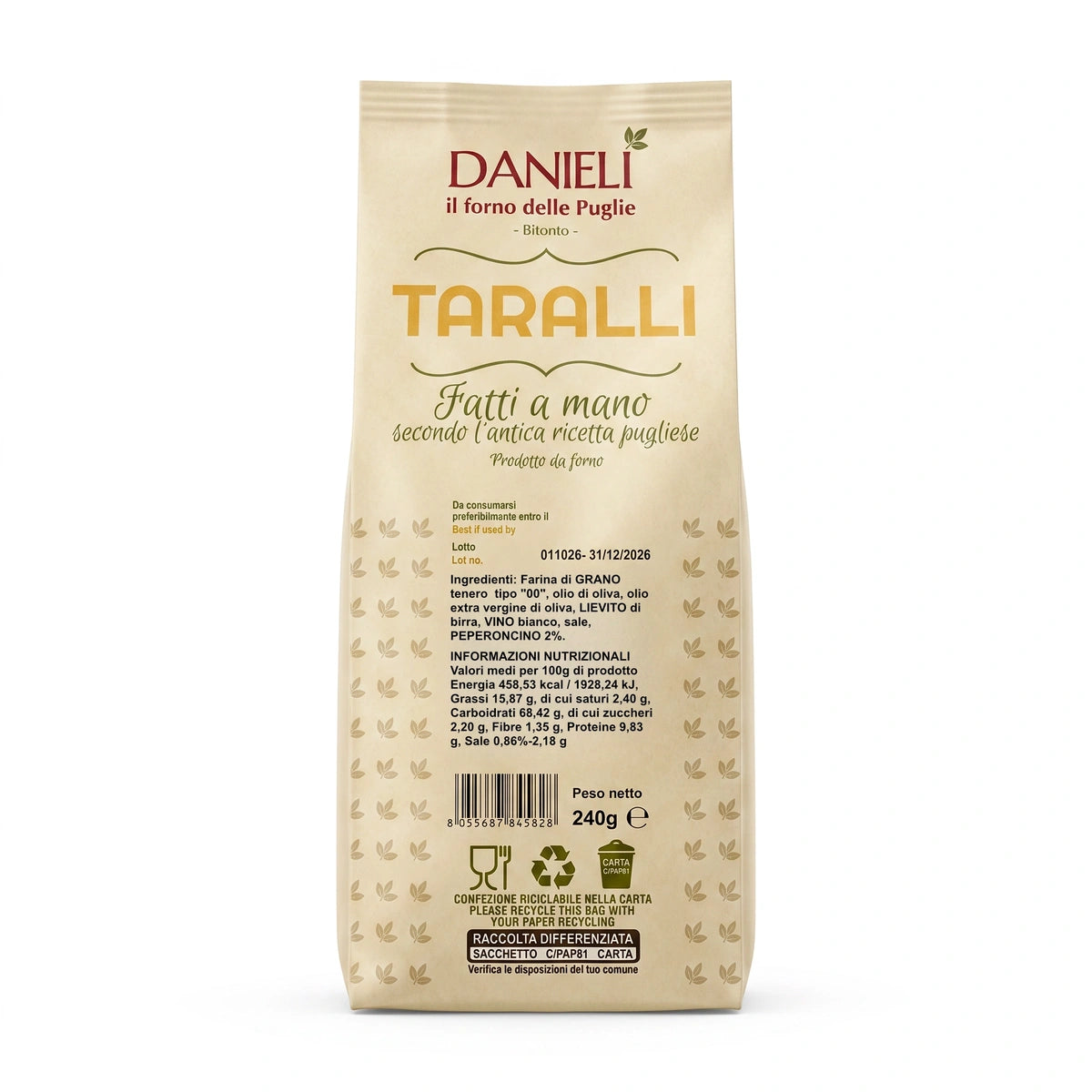 Danieli Taralli Friabili peperoncino taralli 240g piccanti