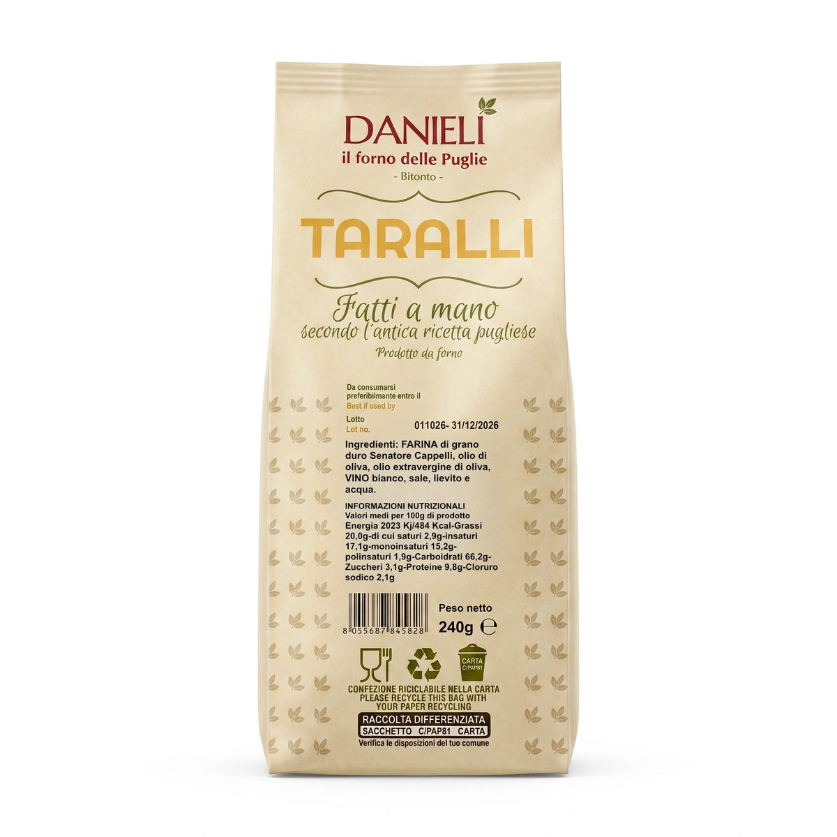 Danieli Taralli Salutari Senatore Cappelli Taralli 240g