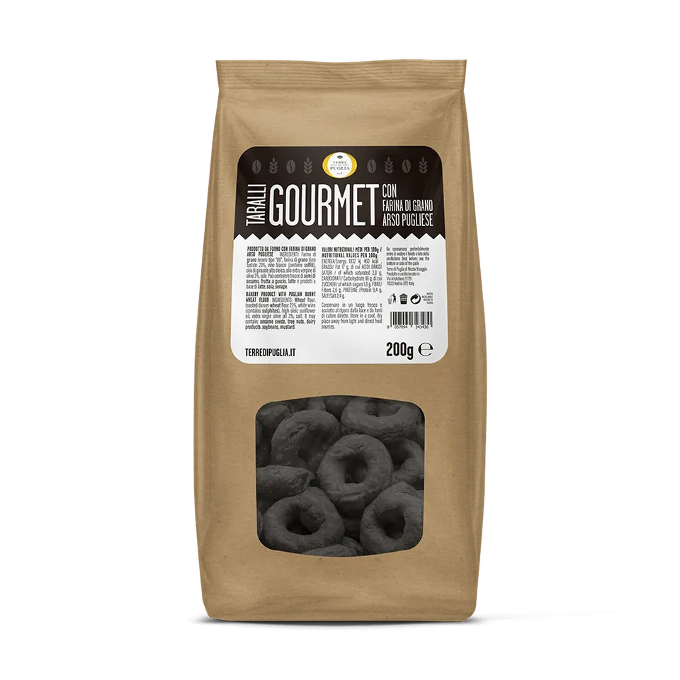 Terre di Puglia Taralli Gourmet grano arso 200g forno