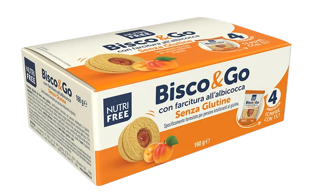 Nutrifree Bisco&Go Box biscotti albicocca senza glutine 4 pack