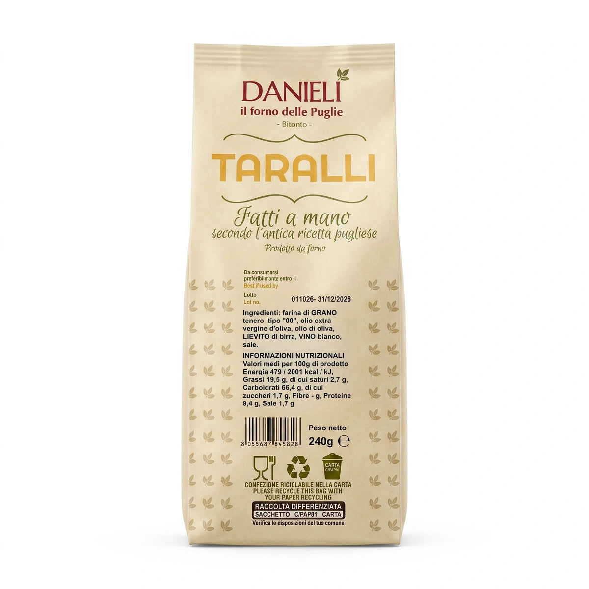 Danieli Taralli Croccanti Nodini taralli 240g classici