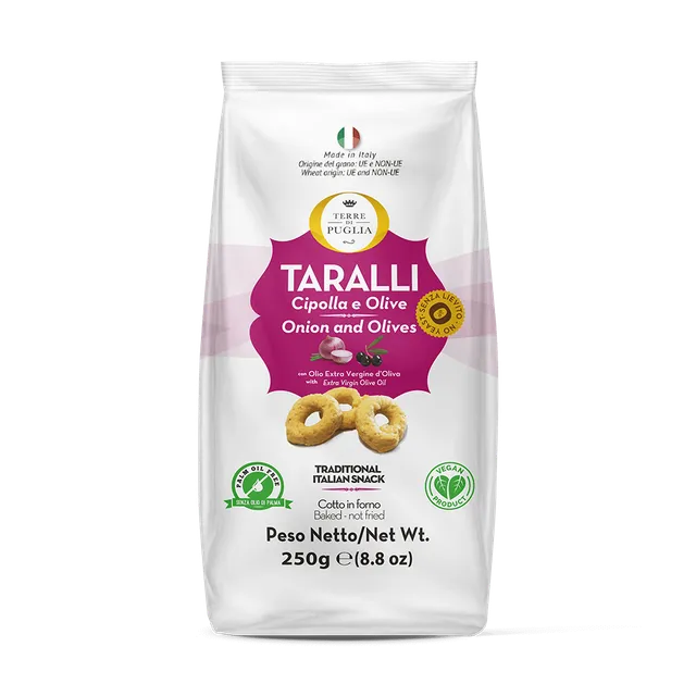Terre di Puglia I Moderni Taralli Cipolla Olive 250g