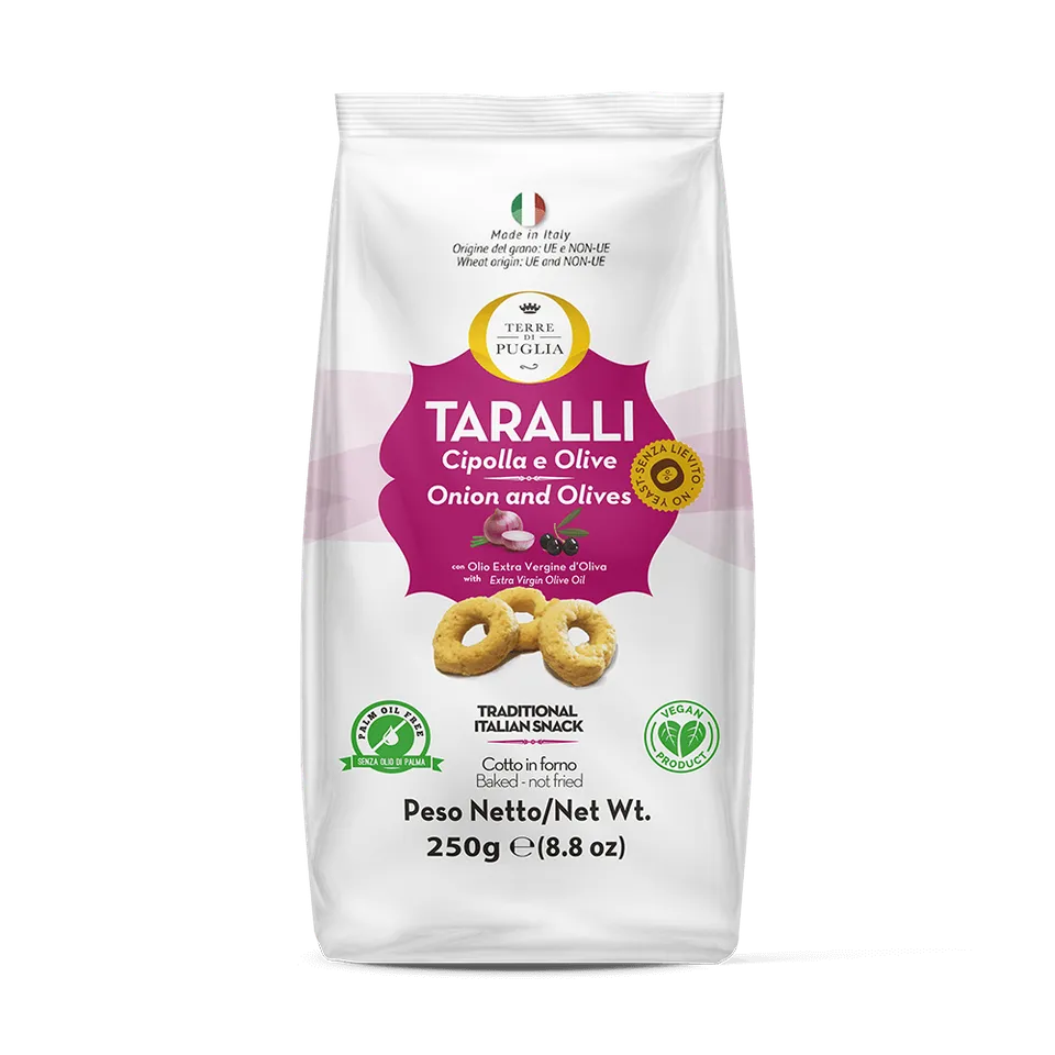 Terre di Puglia I Moderni Taralli Cipolla Olive 250g