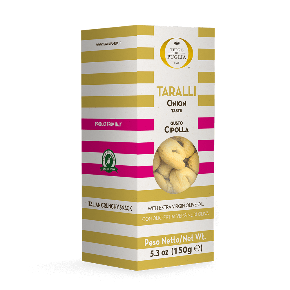 Terre di Puglia Taralli Gourmet cipolla box taralli 150g