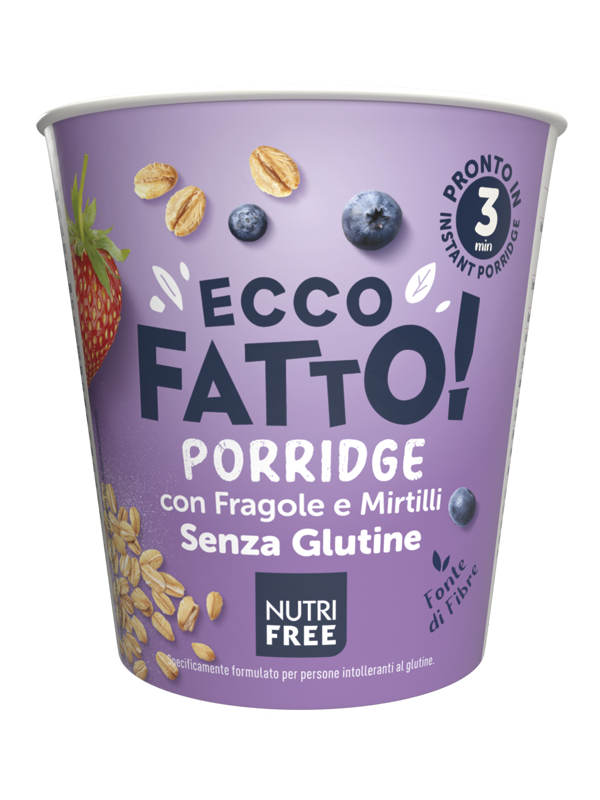 Nutrifree Instant Cup Porridge Fragola e Mirtilli