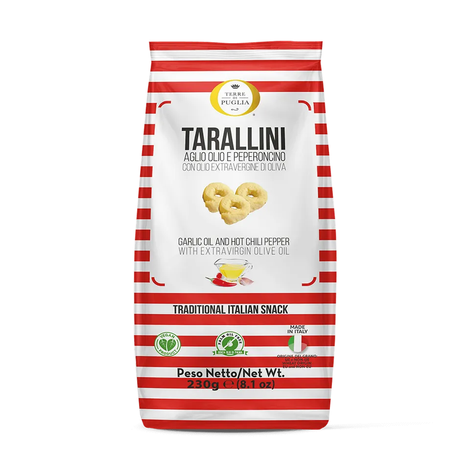 Terre di Puglia Millerighe Aglio Peperoncino tarallini 230g