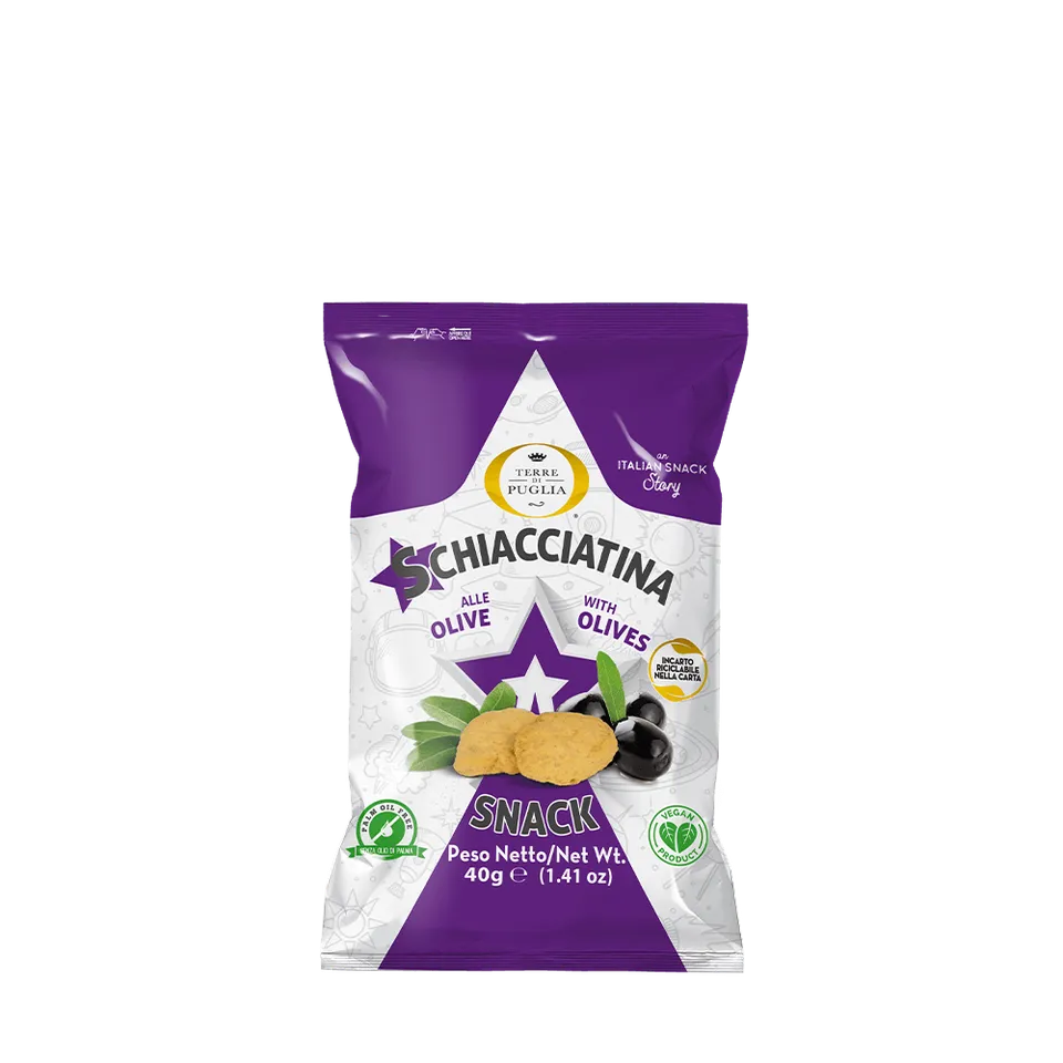 Terre di Puglia Schiacciatina Snack snack 40g olive 50pz