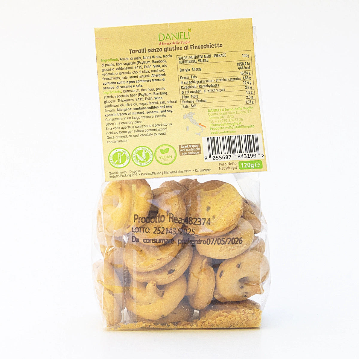 Danieli Taralli senza Glutine Finocchio taralli 120g