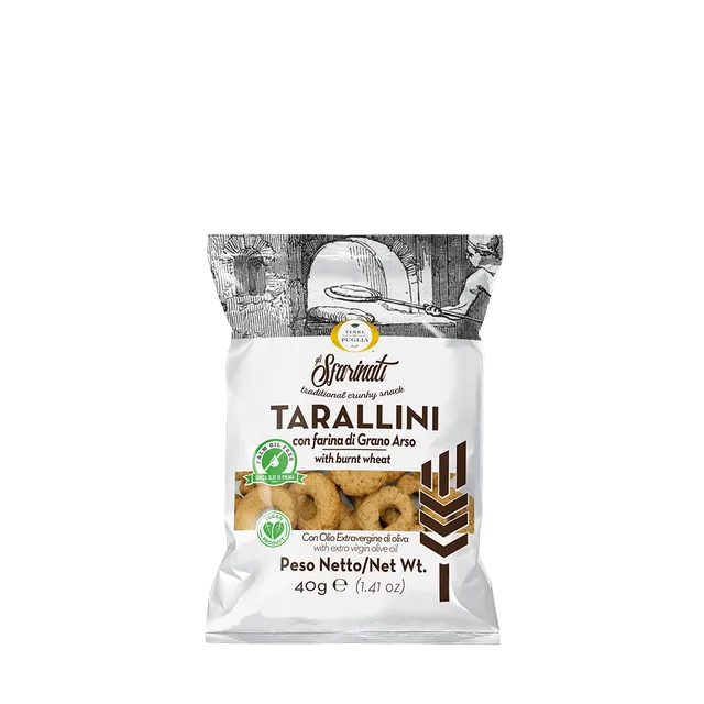 Terre di Puglia Sfarinati cracker Grano Arso 40g