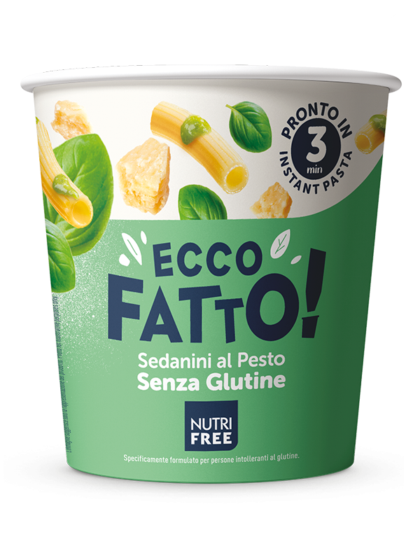 Nutrifree Instant Cup Sedanini Pasta al pesto senza glutine