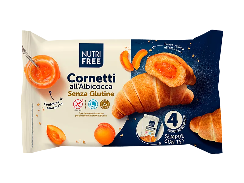 Nutrifree Cornetti Albicocca cornetti 4 monoporzioni senza lattosio