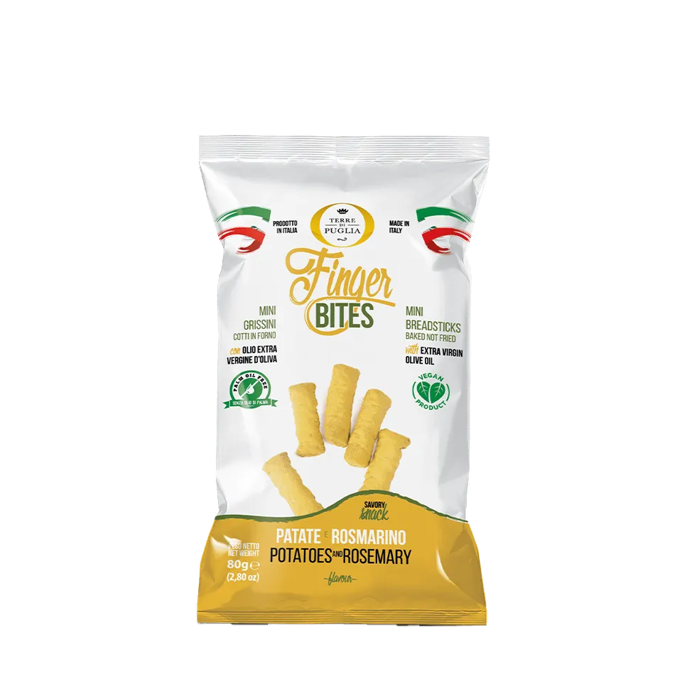 Terre di Puglia Finger Bites 80g Patate Rosmarino snack