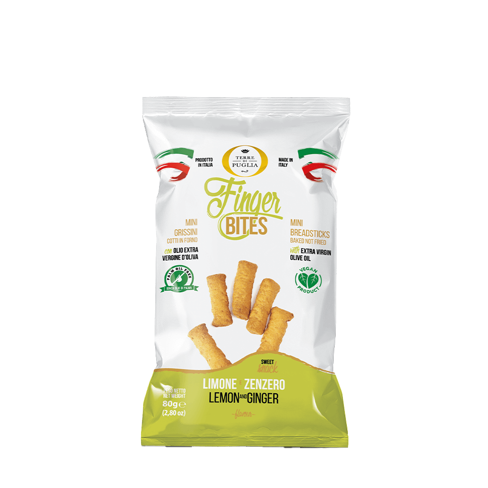 Terre di Puglia Finger Bites Limone Zenzero snack 80g