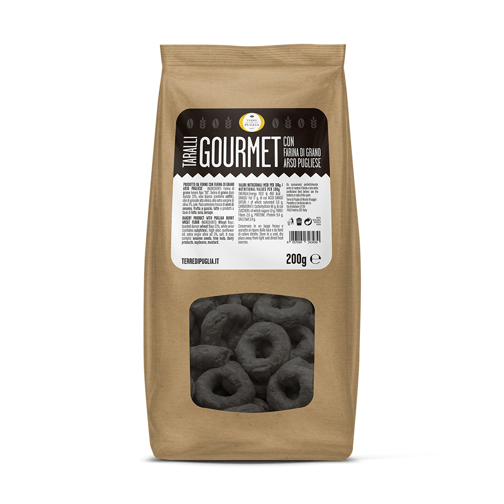 Terre di Puglia Taralli Gourmet grano arso 200g forno