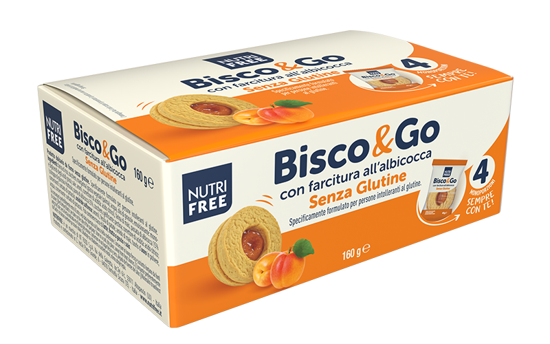 Nutrifree Bisco&Go Box biscotti albicocca senza glutine 4 pack