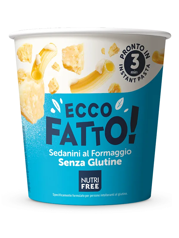 Nutrifree Sedanini Instant Cup pasta formaggio senza glutine