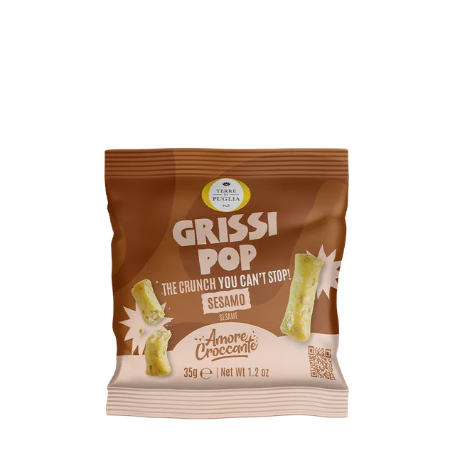 Terre di Puglia Grissi Pop Grissini gusto Sesamo 35g al forno
