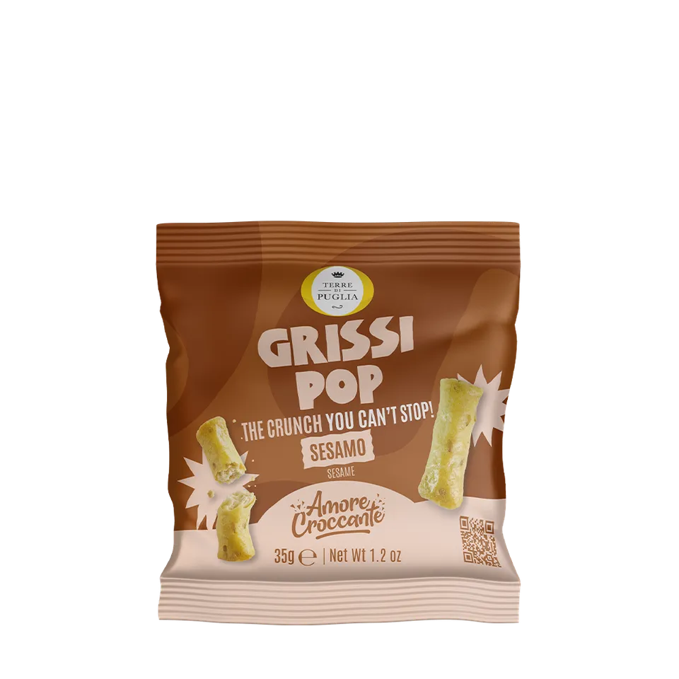 Terre di Puglia Grissi Pop Grissini gusto Sesamo 35g al forno