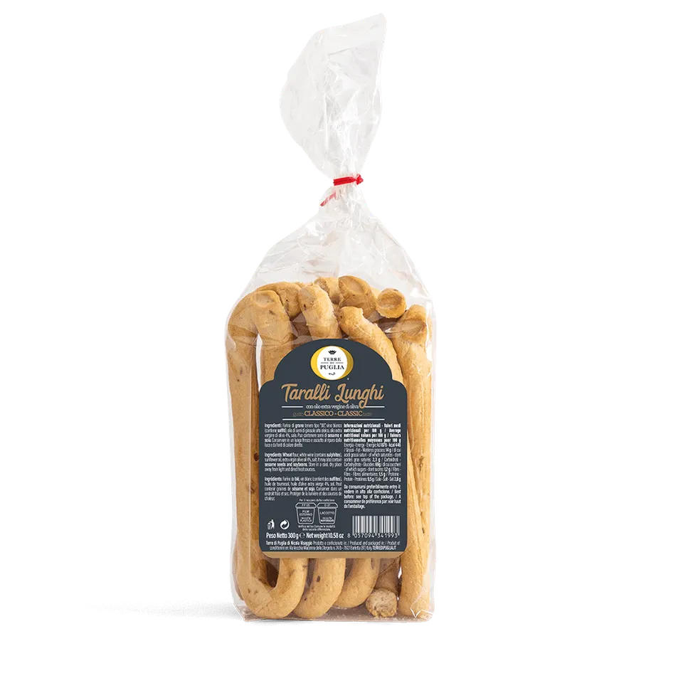 Terre di Puglia Taralli Lunghi Fatti a Mano Classico 300g