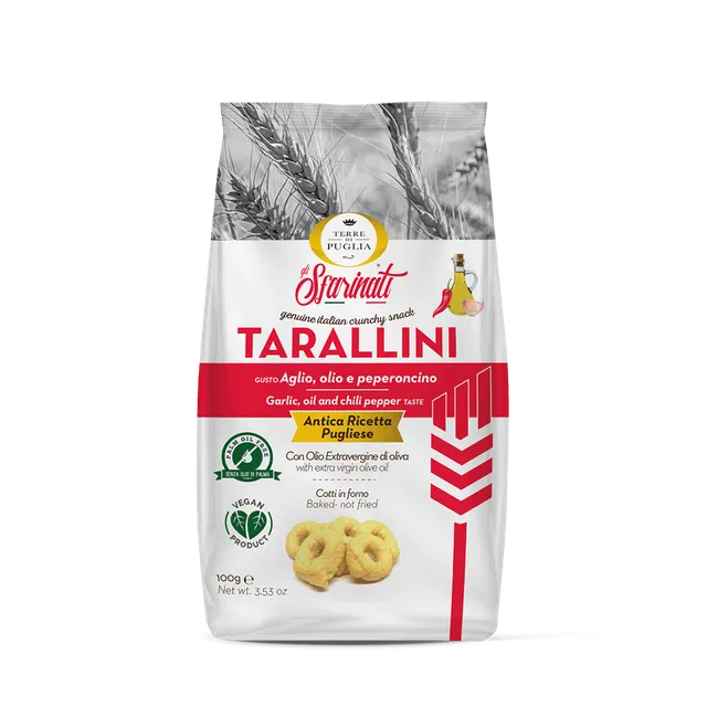 Terre di Puglia Sfarinati Taralli Aglio Olio e Peperoncino 100g