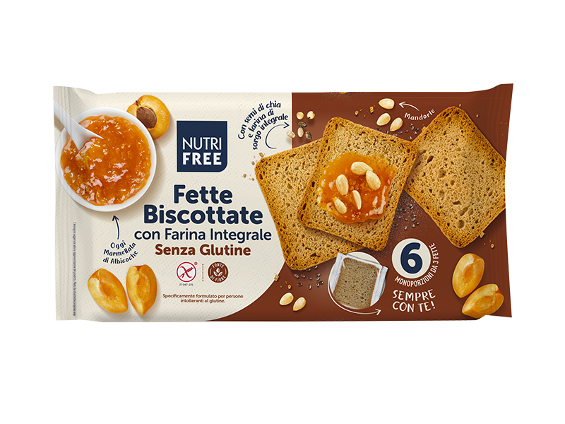 Nutrifree Fette Biscottate Integrali senza glutine 6 monoporzioni