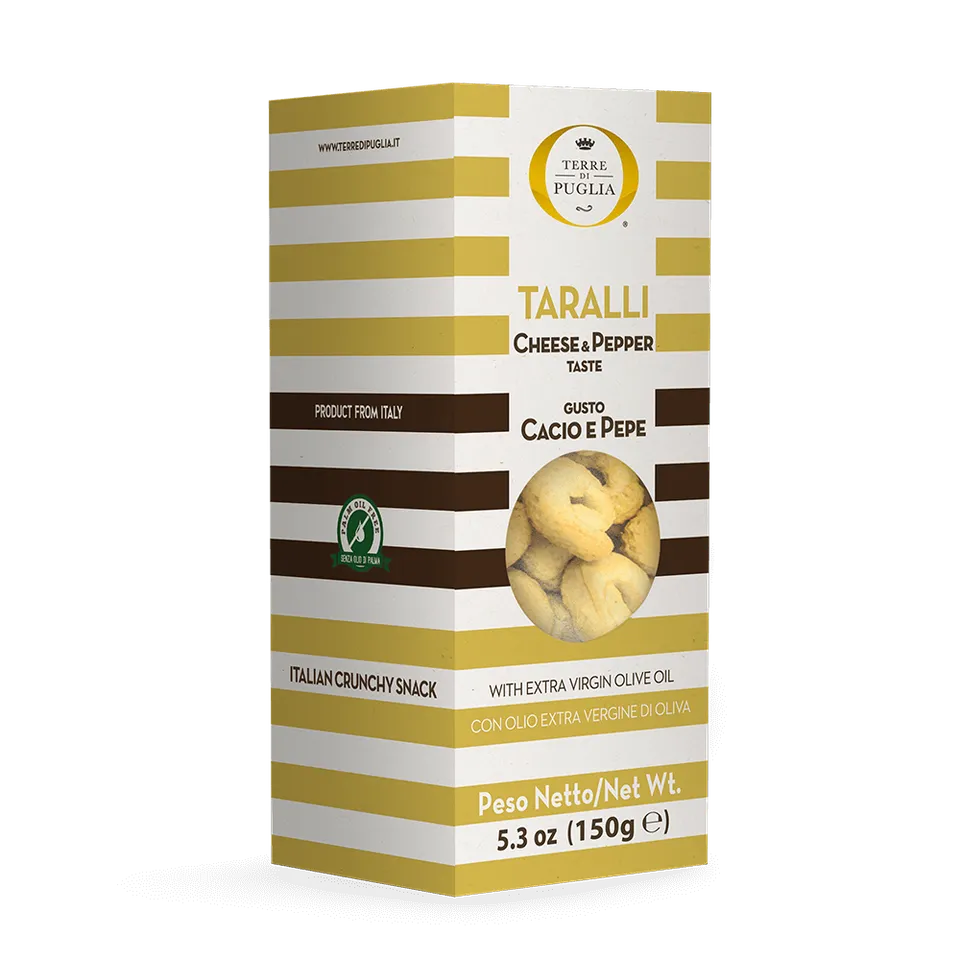 Terre di Puglia Taralli Gourmet Cacio Pepe 150g