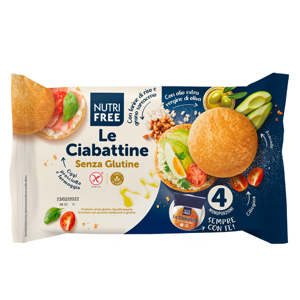 Nutrifree Le Ciabattine panini senza glutine 4 pezzi morbidi