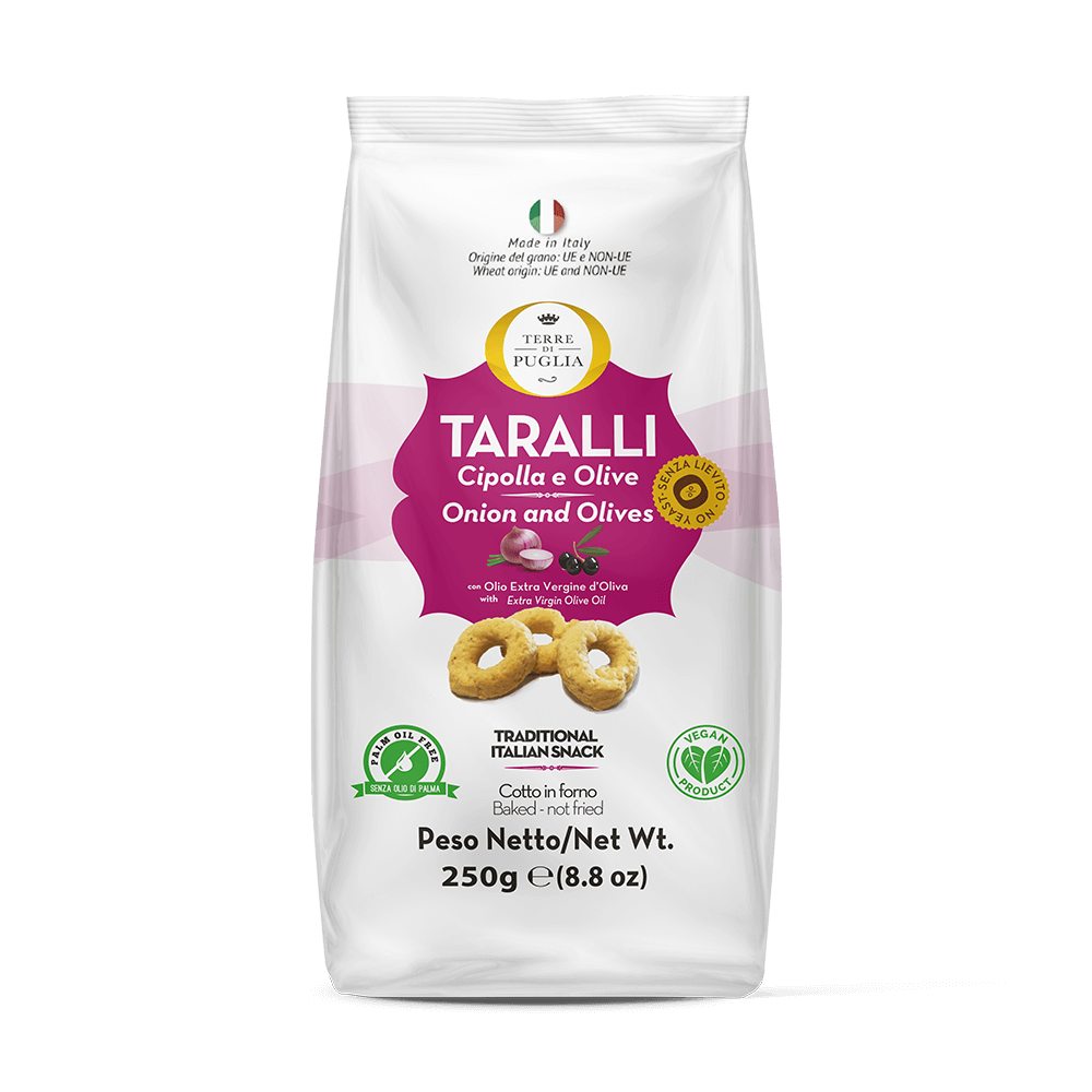 Terre di Puglia I Moderni Taralli Cipolla Olive 250g