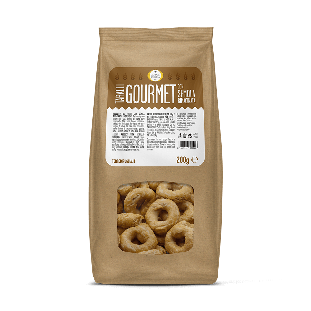 Terre di Puglia Taralli Gourmet semola rimacinata taralli 200g