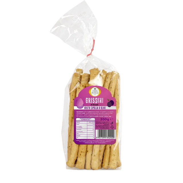 Terre di Puglia Grissini di Tarallo cipolla olive 300g