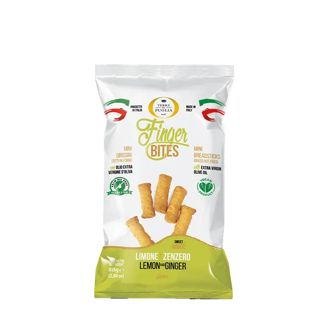 Terre di Puglia Finger Bites Limone Zenzero snack 80g