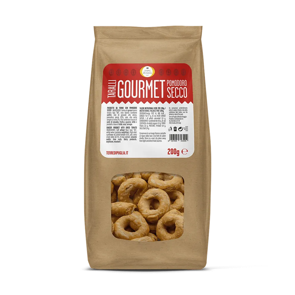 Terre di Puglia Taralli Gourmet Pomodoro Secco 200g
