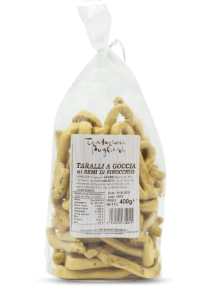 Tentazioni Pugliesi Fatti a Mano Taralli Goccia Finocchio 6x400g
