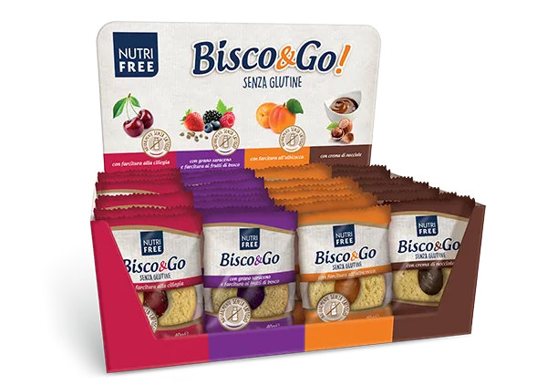 Nutrifree Merende e snack Bisco&Go biscotti 4 gusti box 32 pezzi