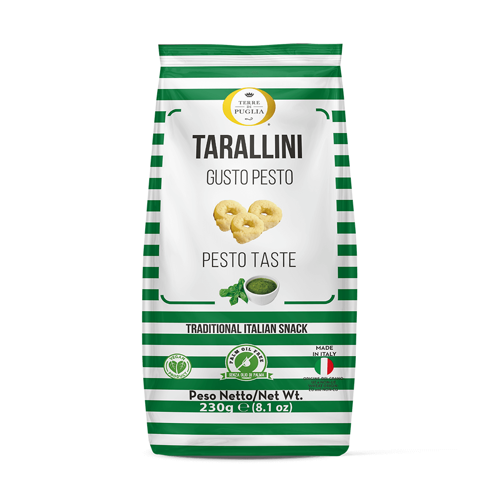 Terre di Puglia Millerighe Taralli gusto Pesto 230g al forno