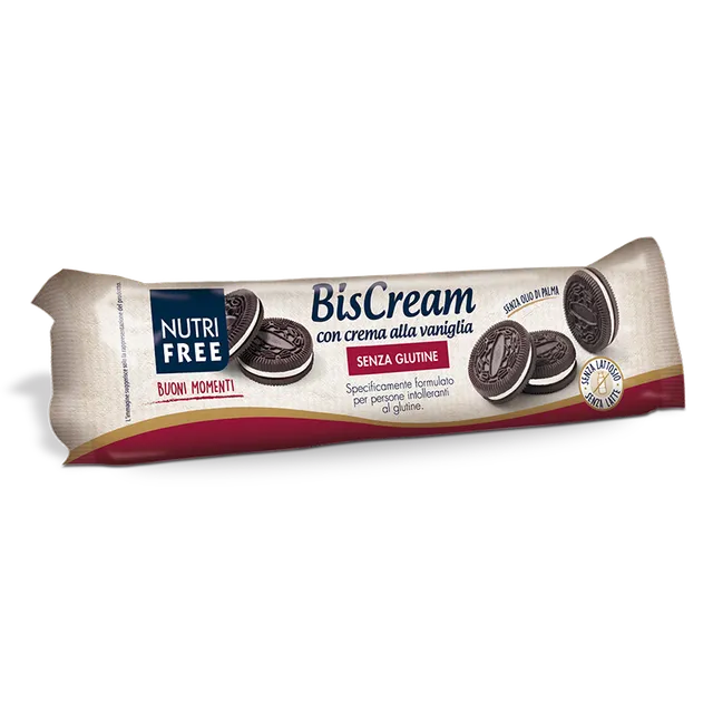 Nutrifree Biscream Vaniglia biscotti farciti senza glutine