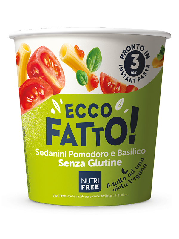 Nutrifree Instant Cup Sedanini pomodoro e basilico pasta