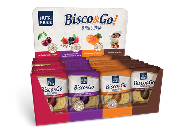 Nutrifree Merende e snack Bisco&Go biscotti 4 gusti box 32 pezzi