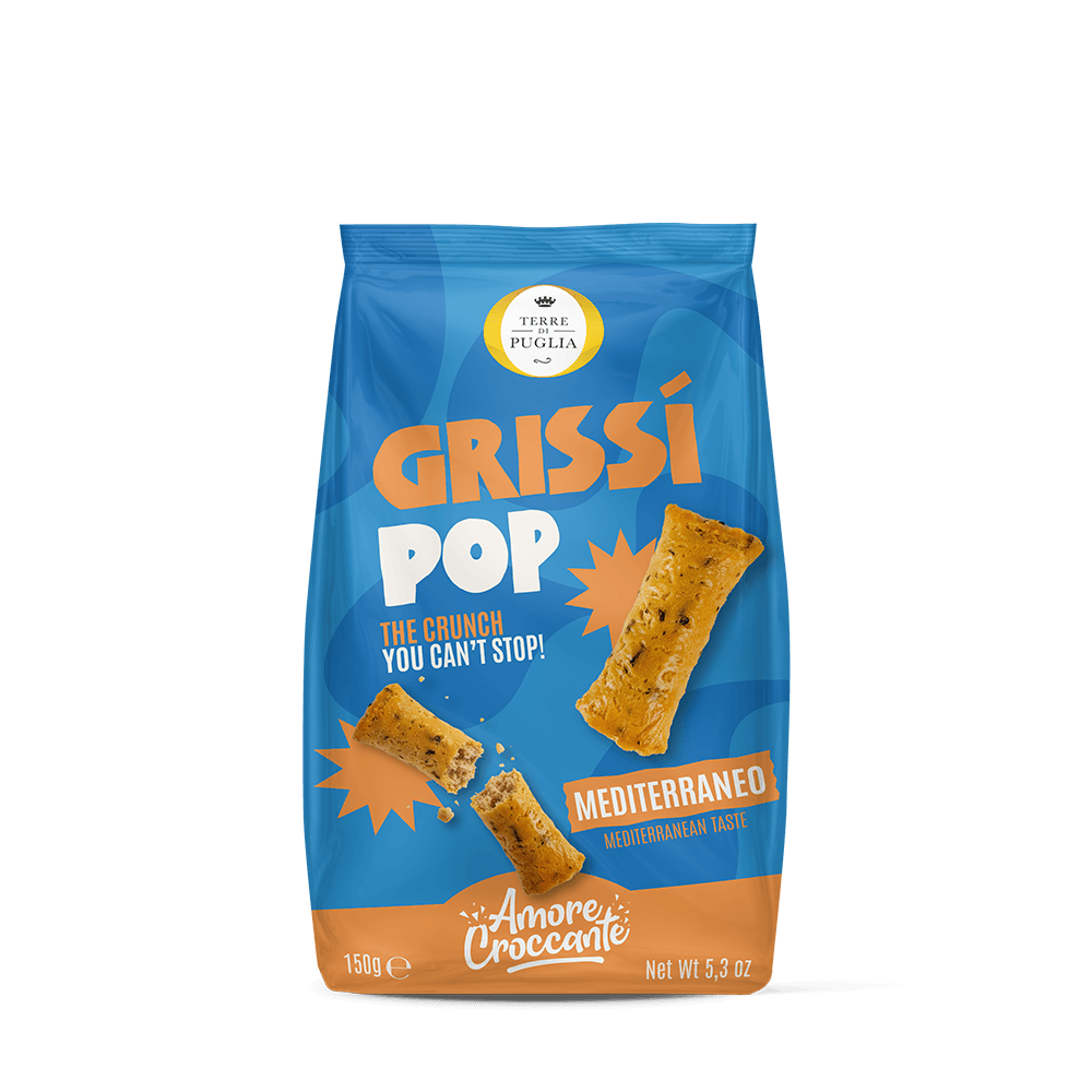 Terre di Puglia Grissi Pop 150g Mediterraneo snack forno