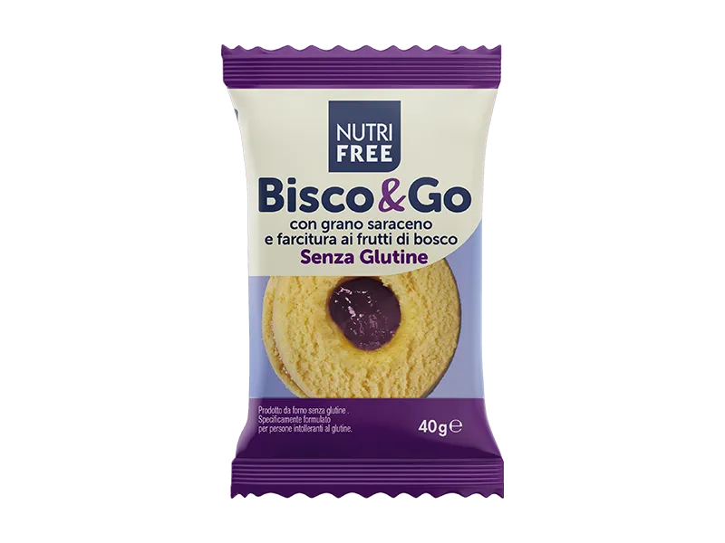 Nutrifree Bisco&Go biscotti grano saraceno frutti di bosco