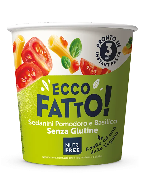 Nutrifree Instant Cup Sedanini pomodoro e basilico pasta