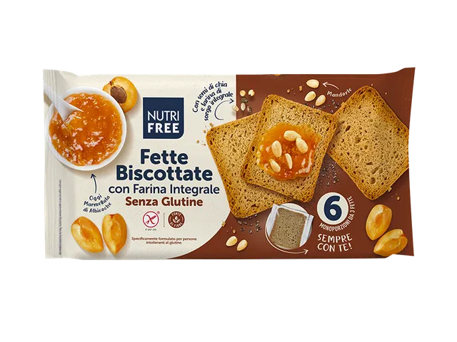 Nutrifree Fette Biscottate Integrali senza glutine 6 monoporzioni