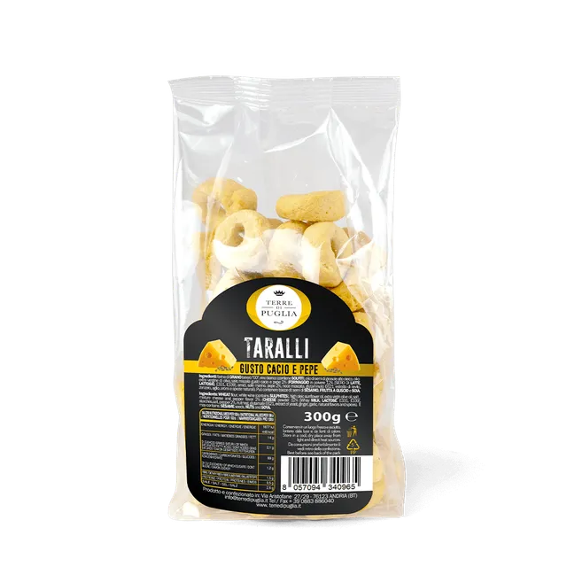 Terre di Puglia Tradizione cacio e pepe taralli 300g