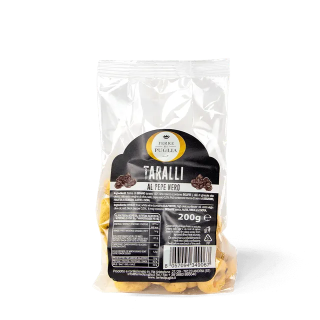 Terre di Puglia Tradizione Taralli 200g Pepe Nero