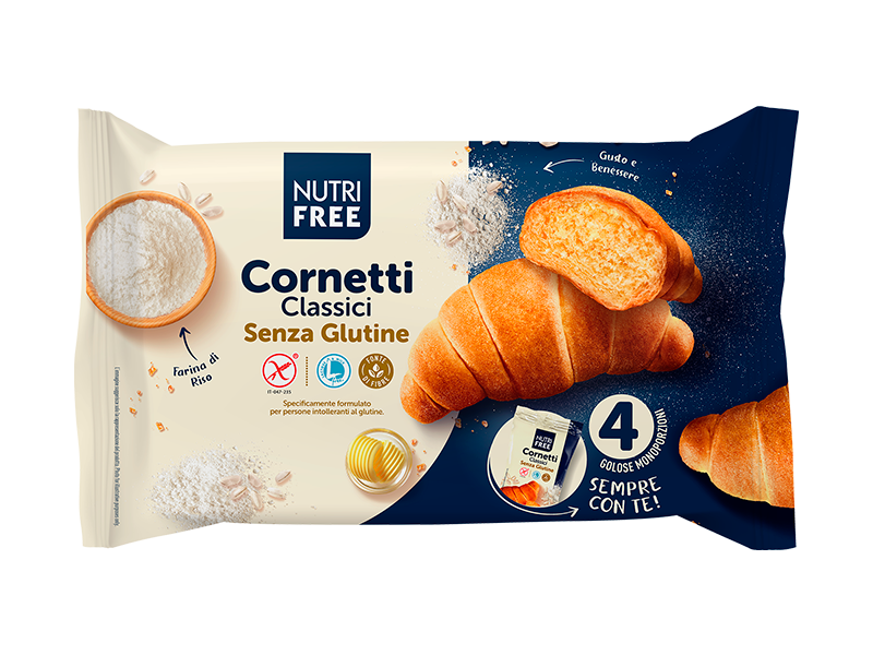 Nutrifree Cornetti Classici senza glutine 4 monoporzioni burro