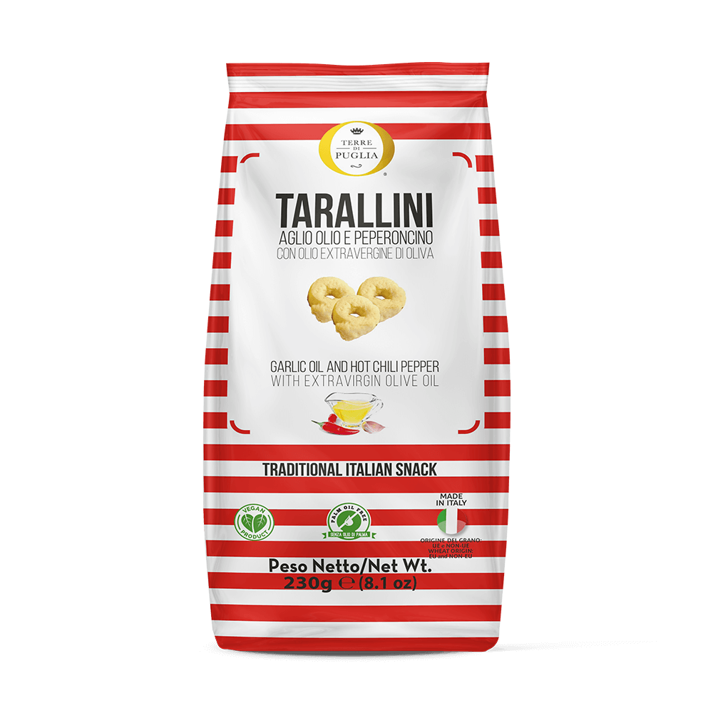 Terre di Puglia Millerighe Aglio Peperoncino tarallini 230g