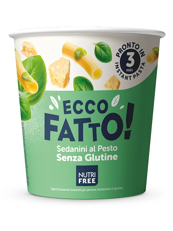 Nutrifree Instant Cup Sedanini Pasta al pesto senza glutine