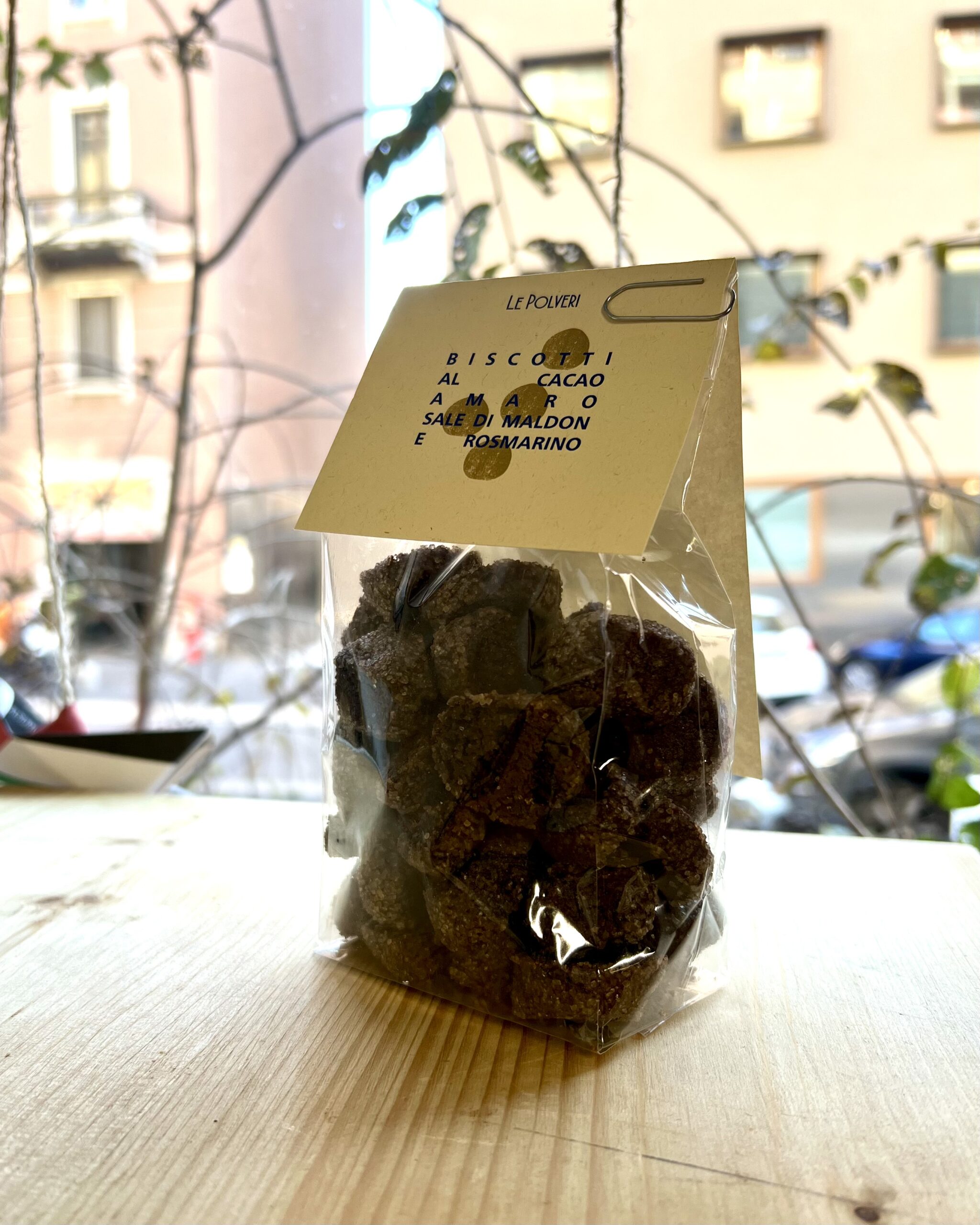 Aurora Zancanaro Biscotti cacao amaro rosmarino 170g sale Maldon