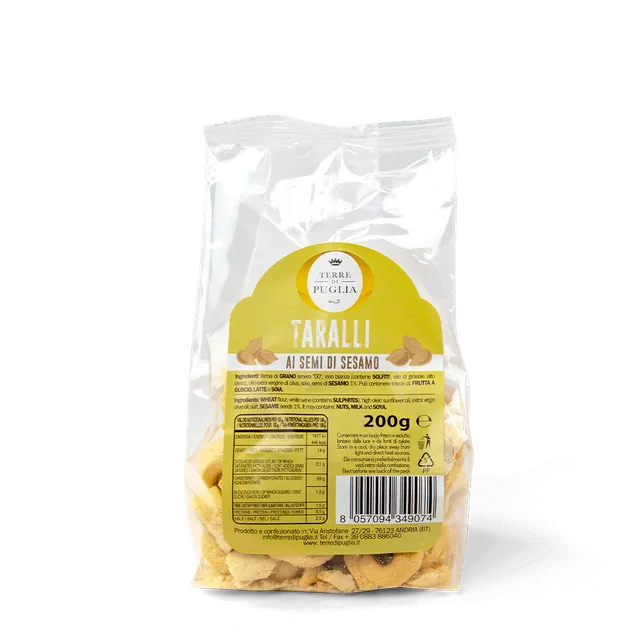 Terre di Puglia Tradizione Taralli Sesamo 200g da forno