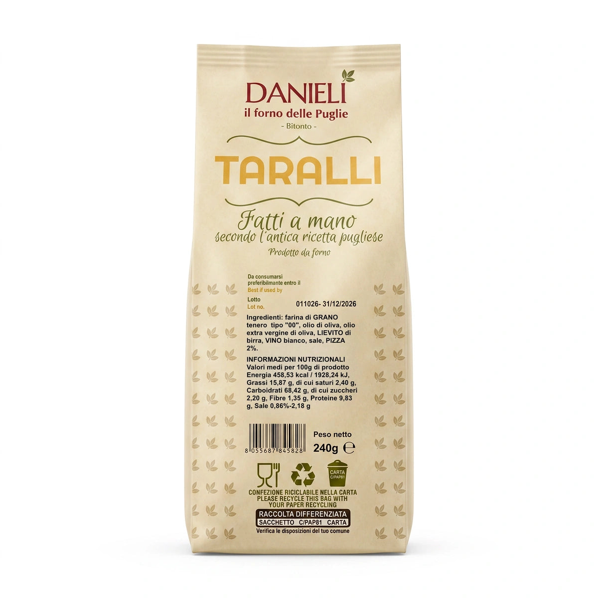 Danieli Taralli Friabili pizza taralli pugliesi 240g friabili